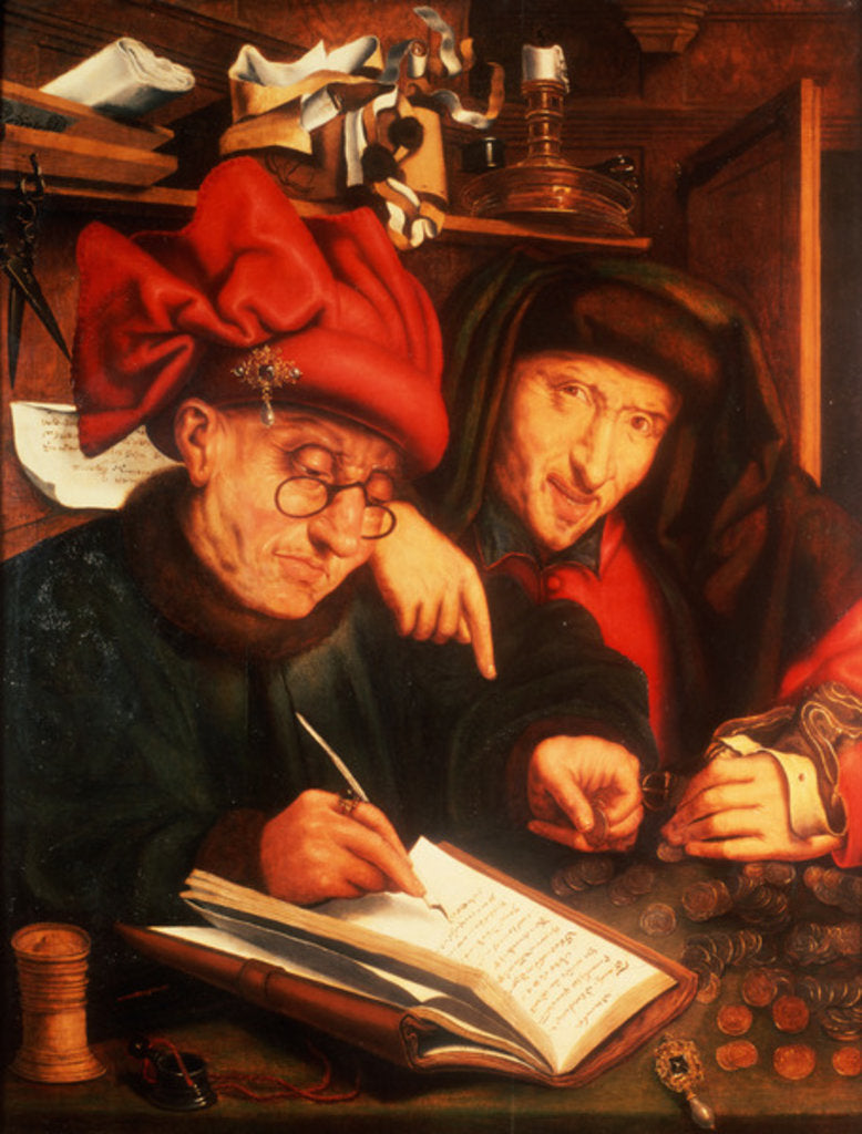 Detail of The Money Lenders, after Massys by Jan Anthonisz. van Ravesteyn