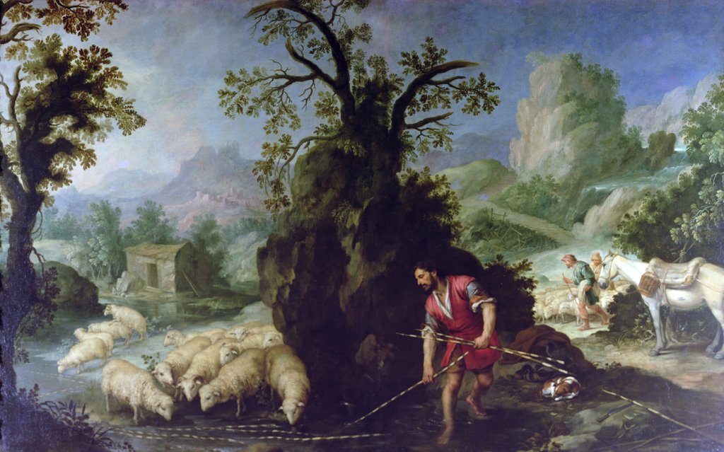 Detail of Jacob Setting the Peeled Rods before the Flocks of Laban by Bartolome Esteban Murillo