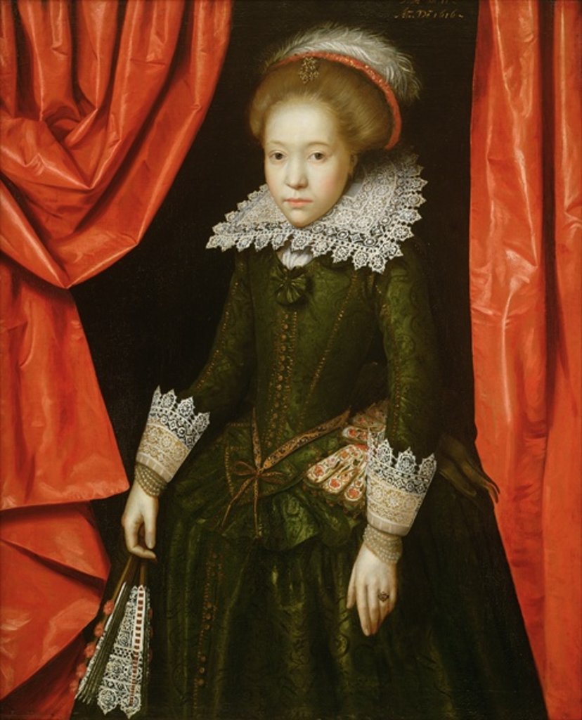 Detail of Portrait of a girl, 1616 by Marcus Gheeraerts