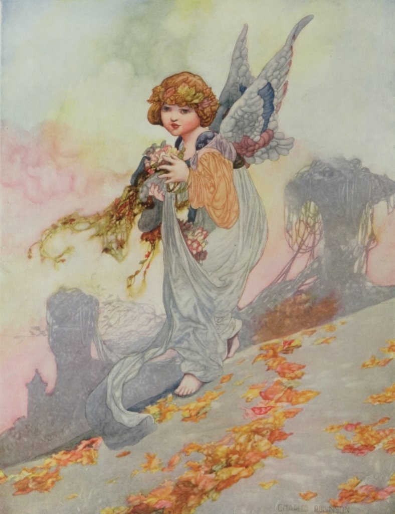Detail of Autumn from the Seasons commissioned for the 1920 Pears Annual by Charles Robinson