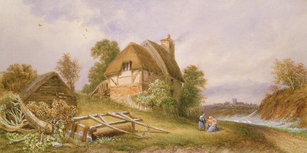 Detail of Near Christchurch, Hampshire, 1874 by Miss Lorimer