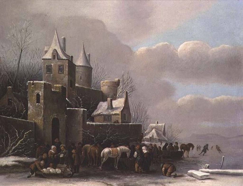Detail of Winter Scene by Claes Molenaer