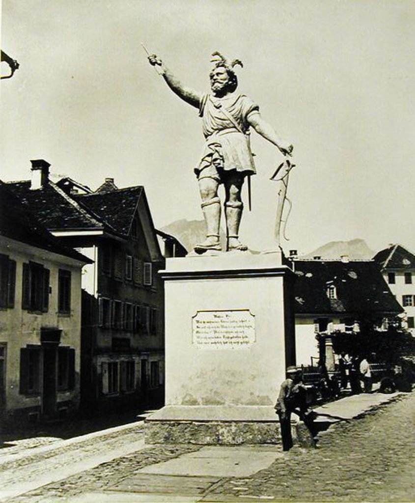 Detail of Statue of William Tell, c.1860-90 by Richard Kissling