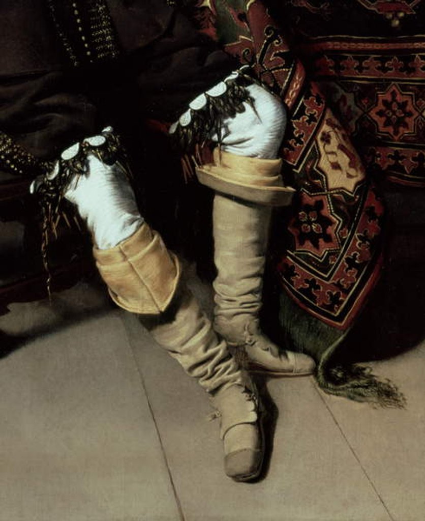 Detail of Constantijn Huygens and his clerk, detail, 1627 by Thomas de Keyser