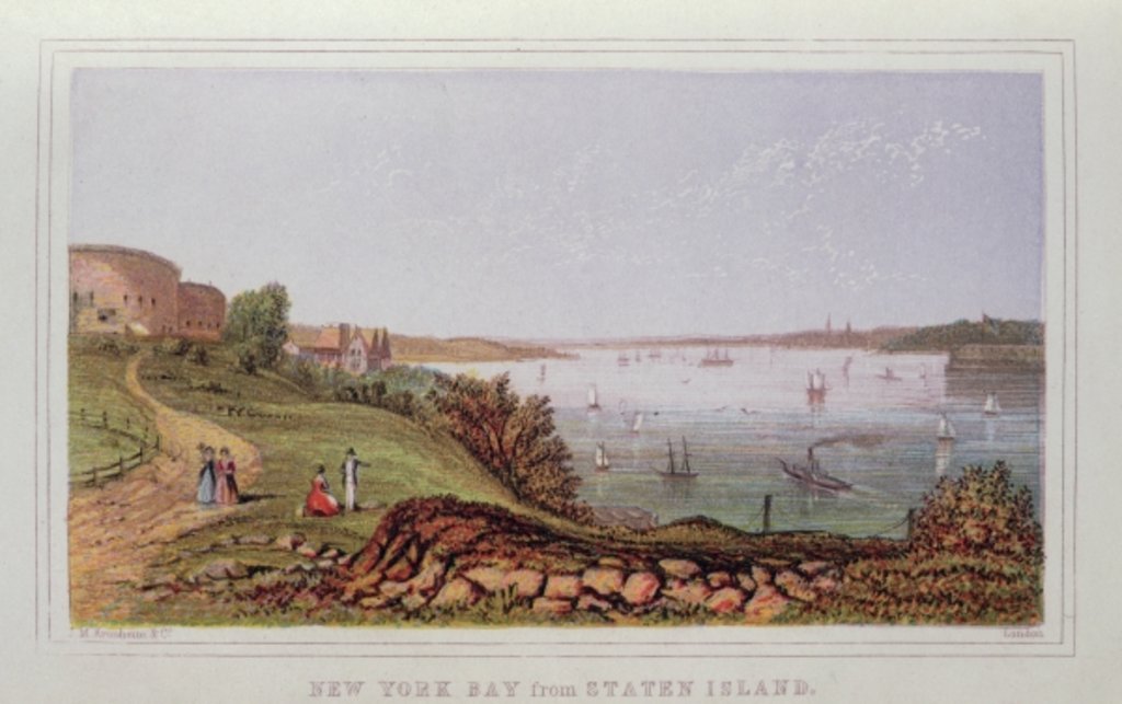 Detail of New York Bay from Staten Island by English School