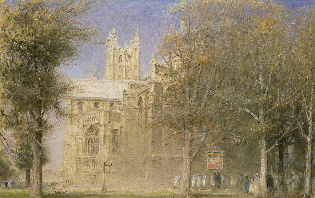 Detail of Canterbury Cathedral by Albert Goodwin