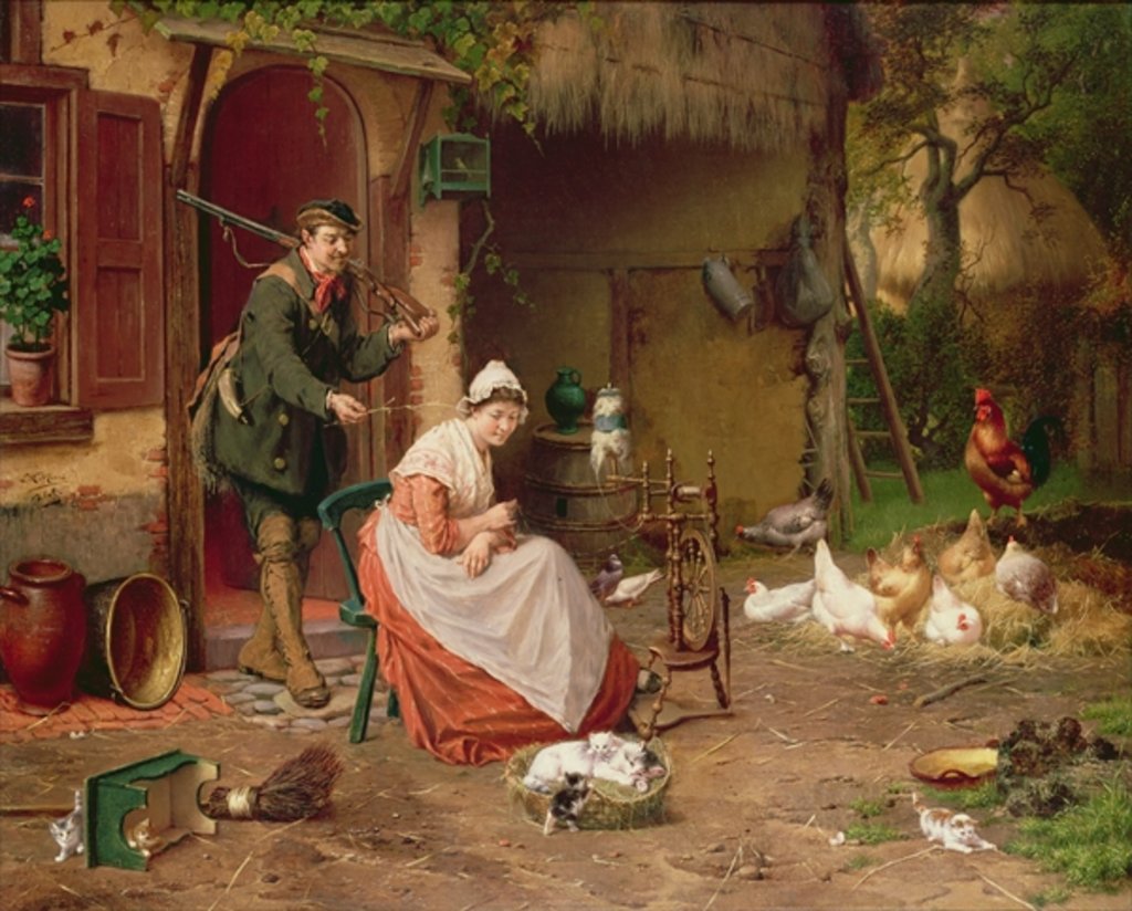 Detail of Farmyard Scene, 19th century by Jan David Cole
