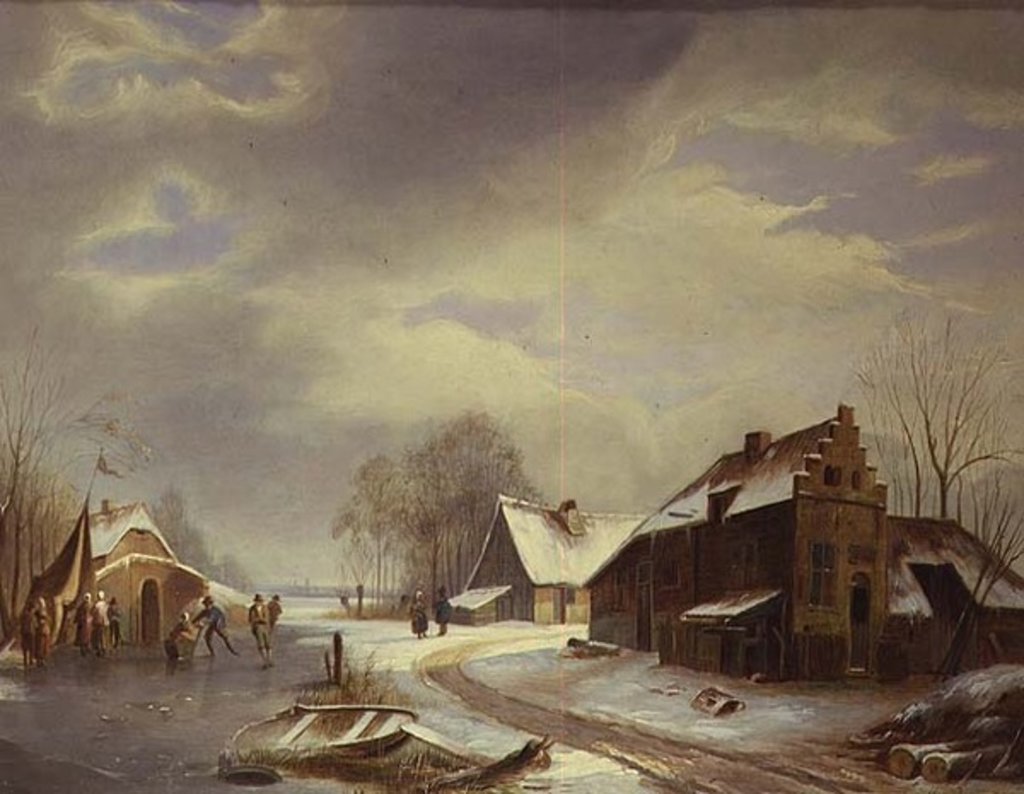 Detail of Figures on a Frozen River Estuary by Matthias Parre