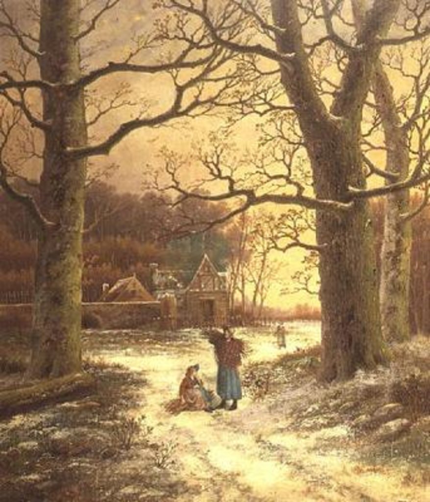 Detail of Gathering Winter Fuel by Johannes Hermann Barend Koekkoek