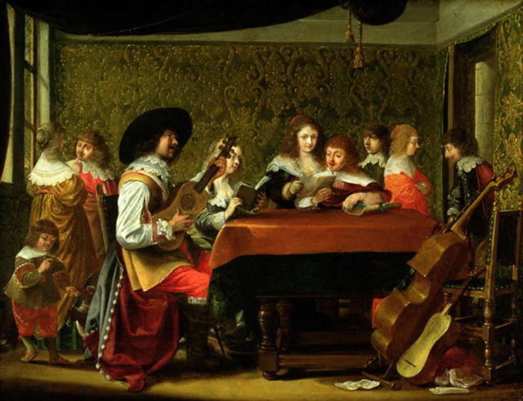 Detail of Interior with Musicians and Singers by Laurentius de Neter