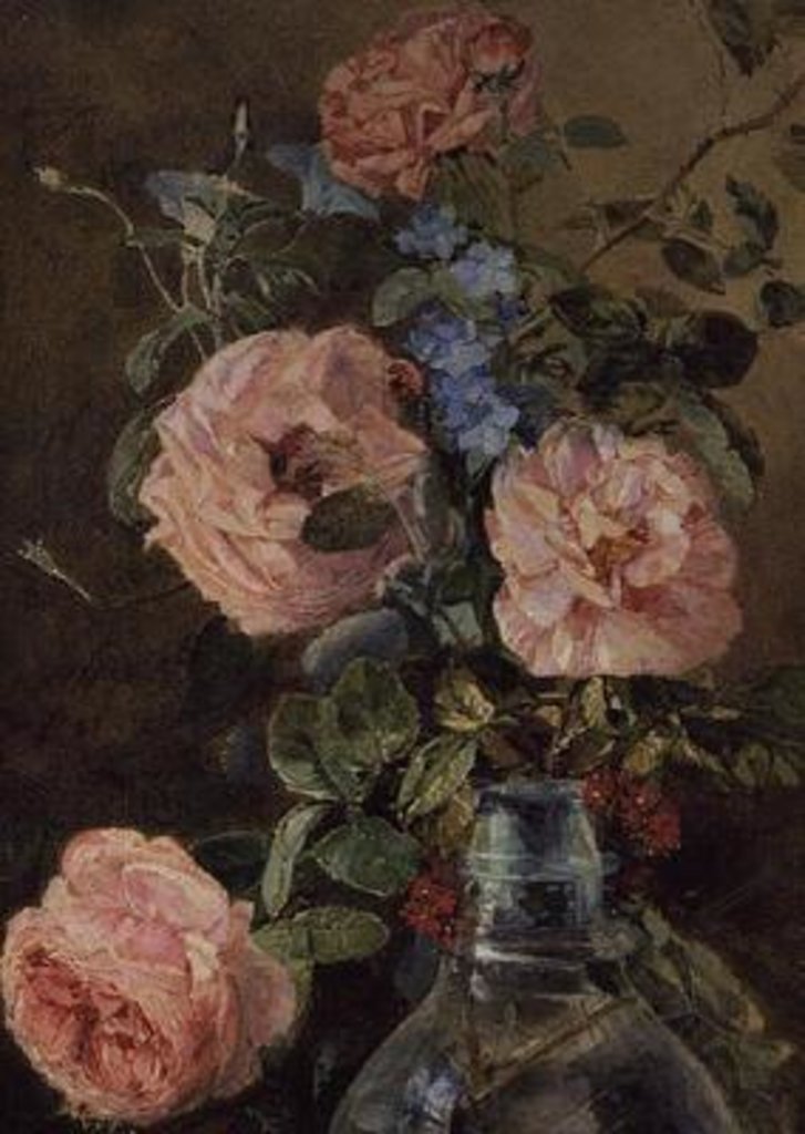 Detail of Roses, Convolvulus and Delphiniums by James Holland