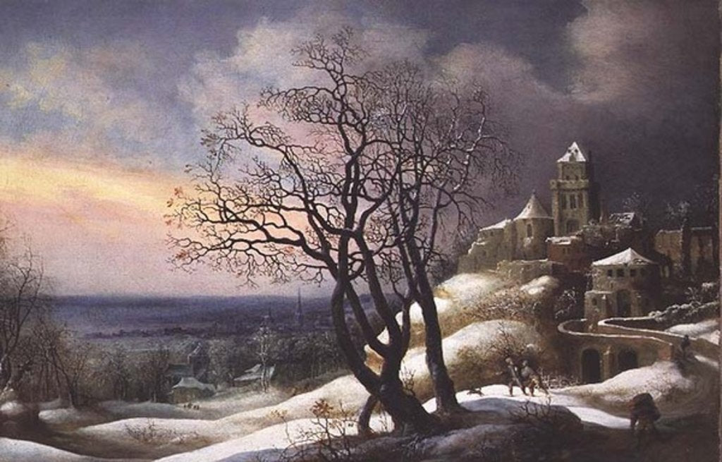 Detail of Winter Landscape, 17th century by Daniel van Heil