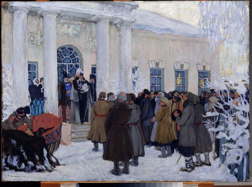 Detail of The Emancipation of Russian Serfs in 1861, 1908-09 by Boris Mikhailovich Kustodiev