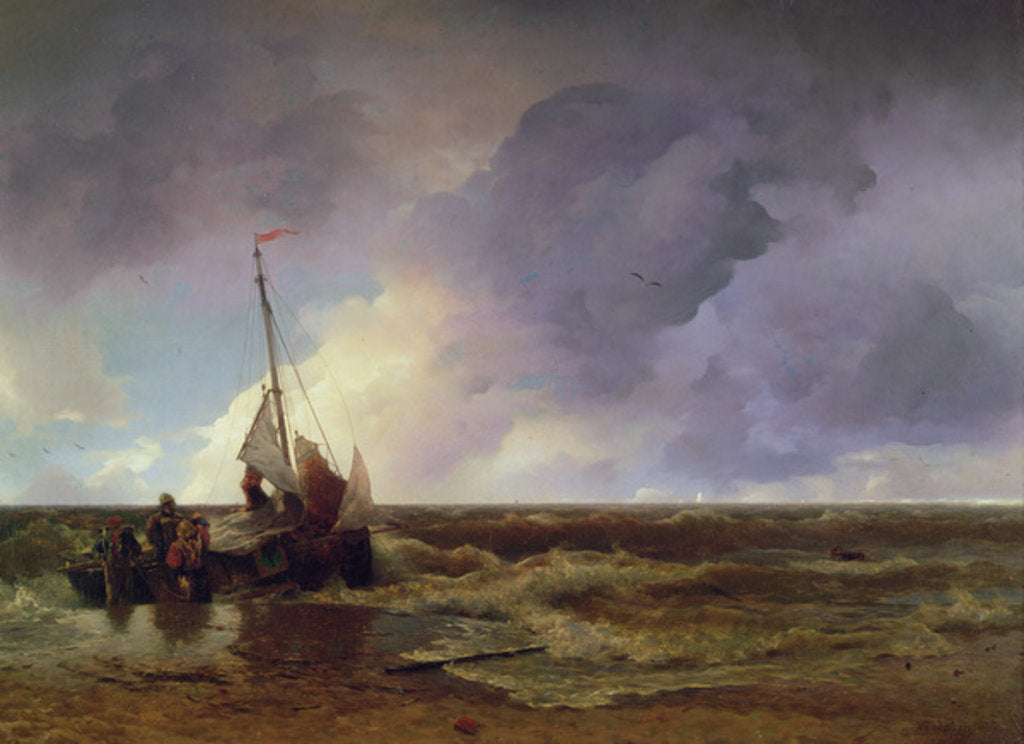 Detail of Coming Ashore by Andreas Achenbach