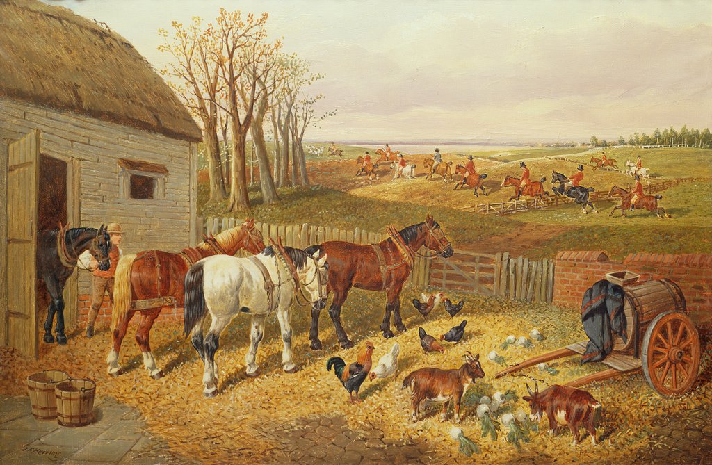 Detail of A Busy Farmyard by John Frederick (circle of) Herring