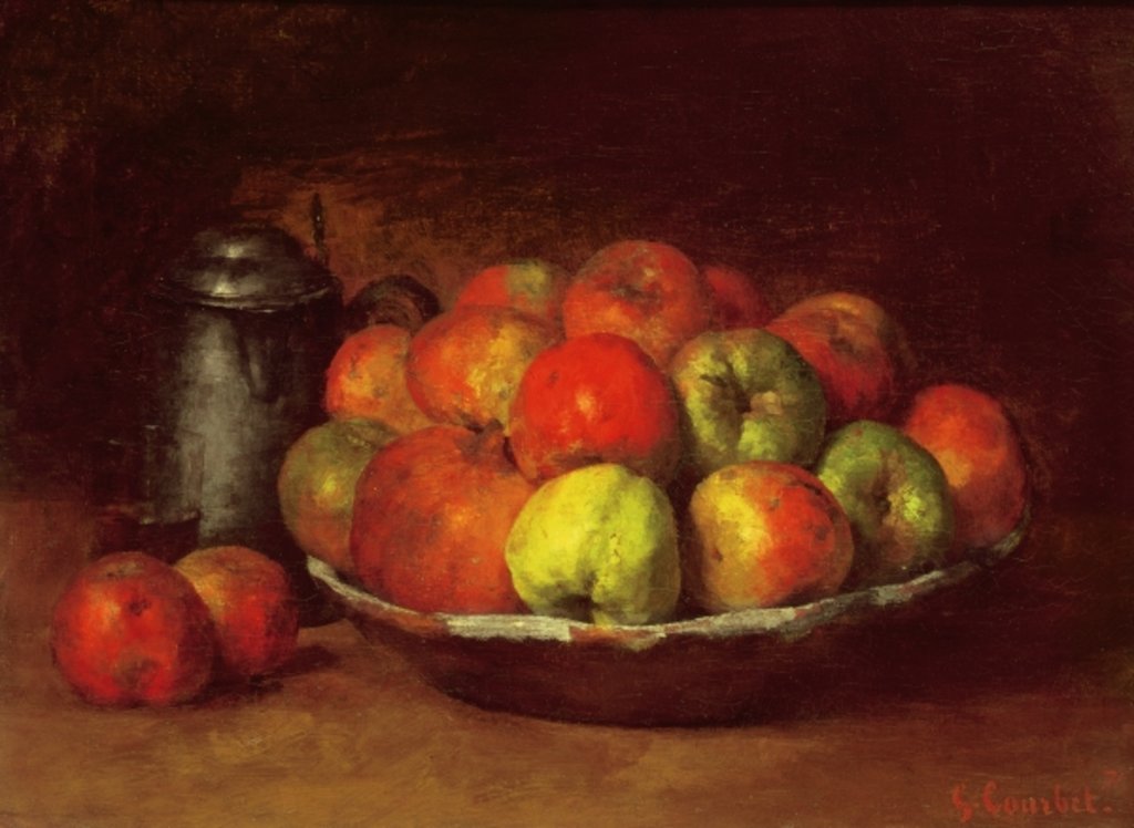 Detail of Still Life with Apples and a Pomegranate, 1871-2 by Gustave Courbet