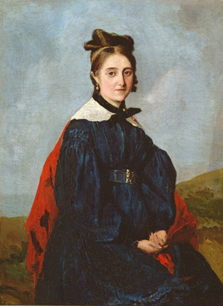 Detail of Alexina Ledoux, c.1840 by Jean Baptiste Camille Corot