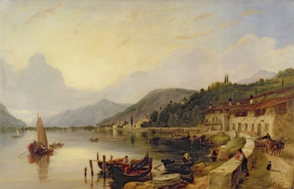 Detail of Lago d'Iseo, Italy by George Clarkson Stanfield