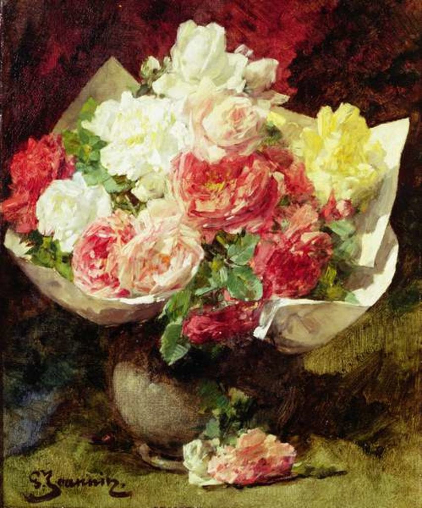 Detail of Flowers in a Vase by Georges Jeannin