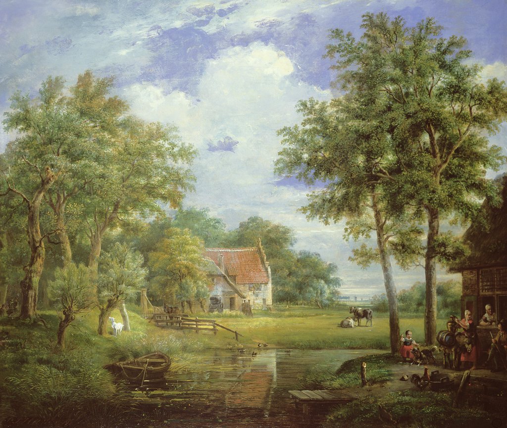 Detail of Dutch Farm Scene by Carel Lodewijk Hansen
