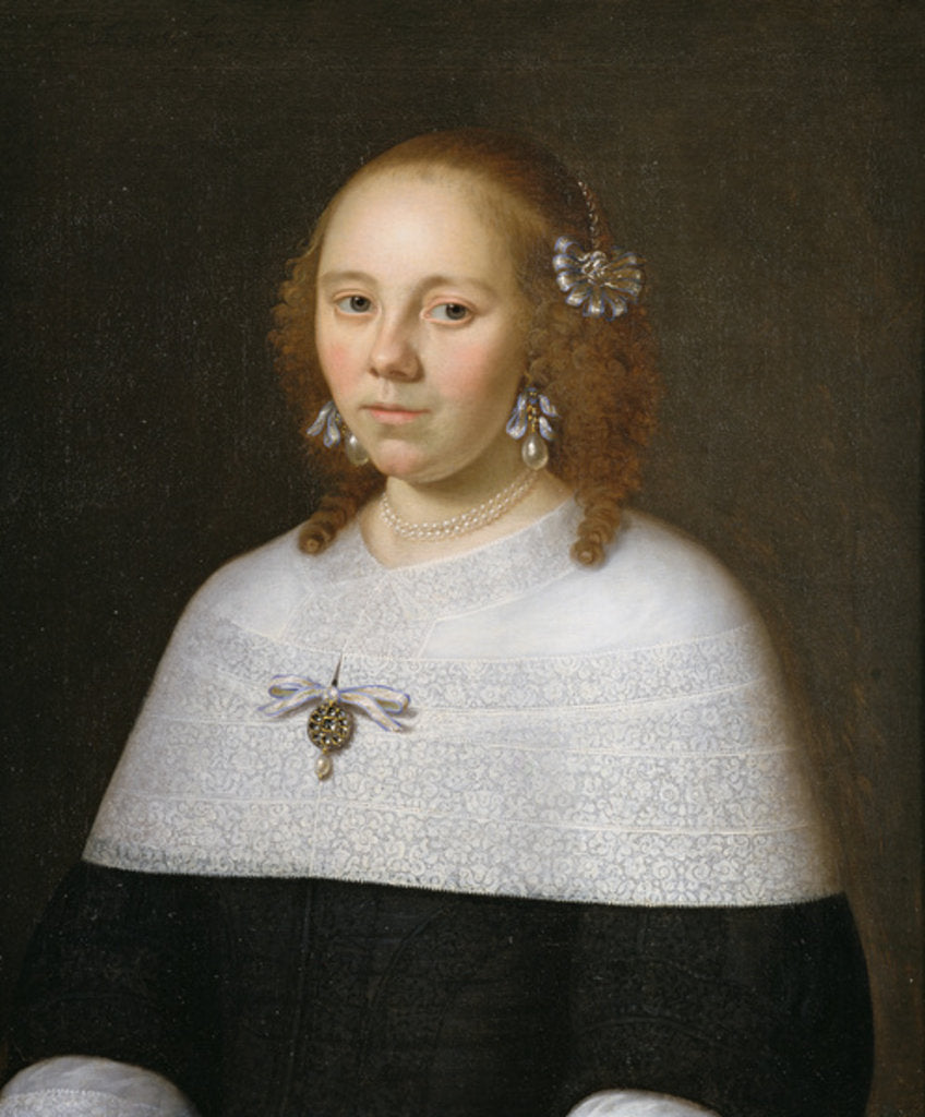 Detail of Portrait of a Young Woman from Hoorn, 1658 by Jan Albertsz Rootius