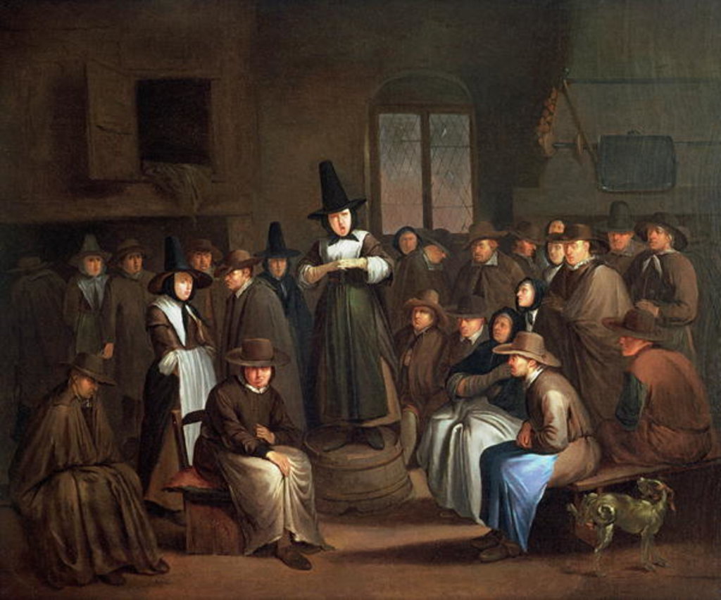 Detail of A Quaker Meeting, c.1685 by Egbert van the Elder Heemskerk