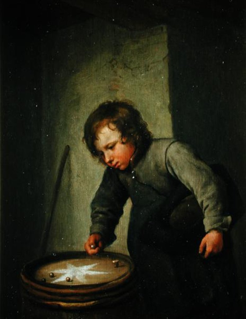 Detail of Boy Playing with Marbles by Jan Havicksz. Steen
