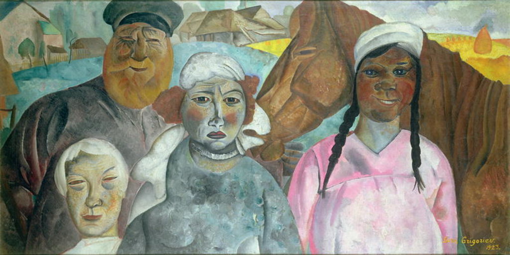 Detail of The Peasant Family, 1923 by Boris Dmitrievich Grigoriev