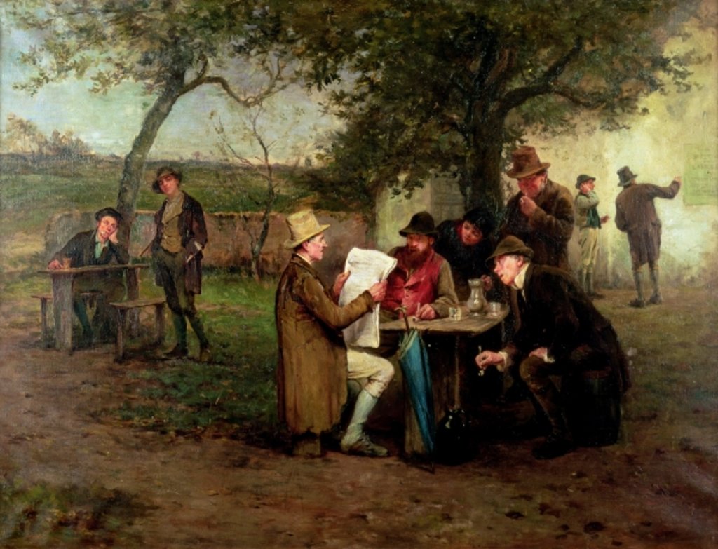 Detail of Reading the News; The Proclamation of the Land League by Howard Helmick
