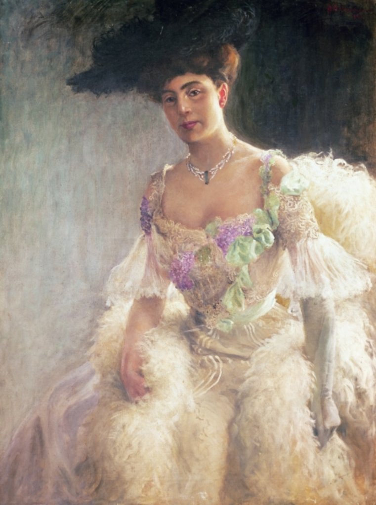 Detail of Portrait of a Lady in Evening Dress, 1903 by Hugo-Elias Bachmanssen