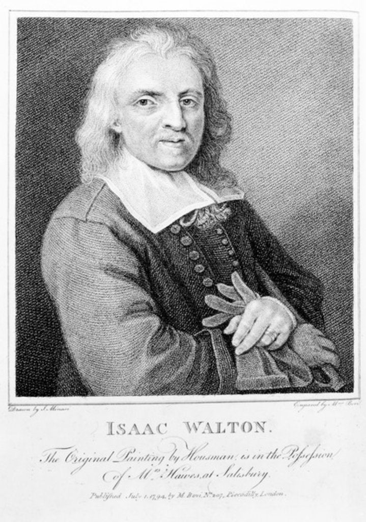 Detail of Portrait of Isaac Walton engraved by Marino Bovi 1794 by Jacob Huysmans