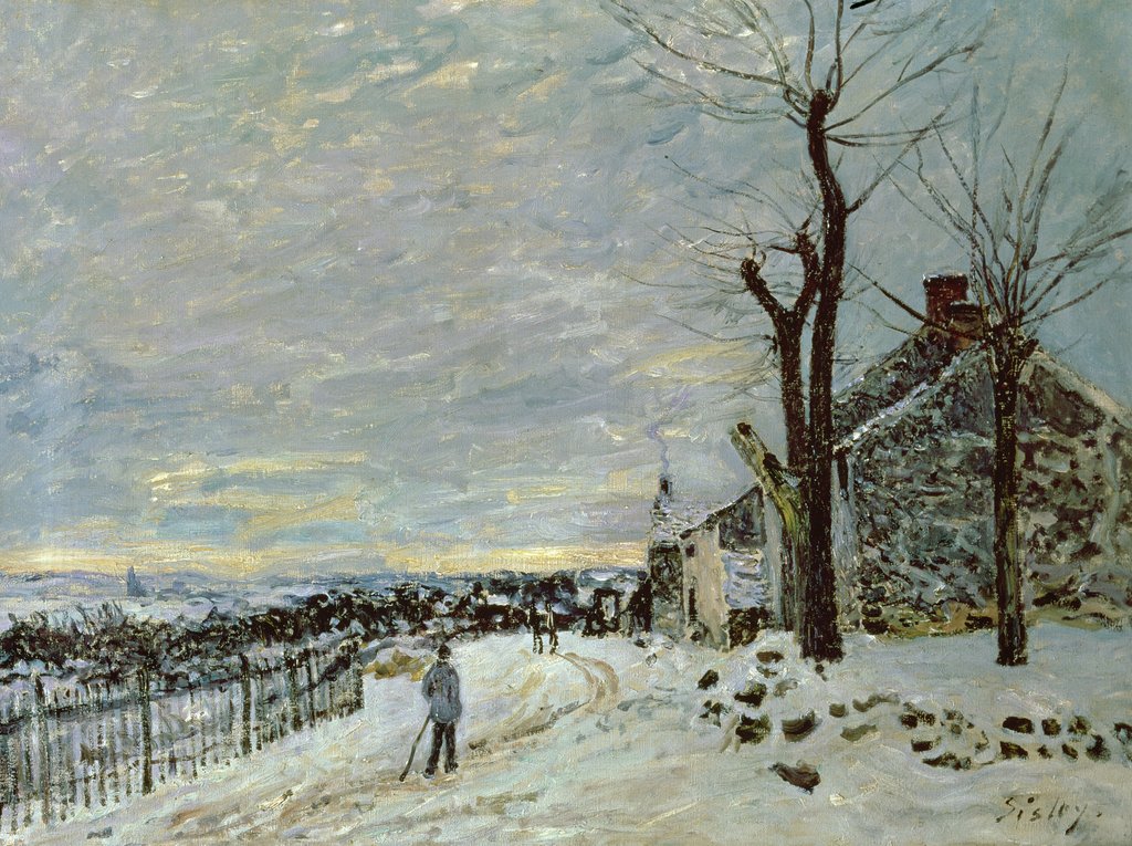 Detail of Snow at Veneux-Nadon, c.1880 by Alfred Sisley
