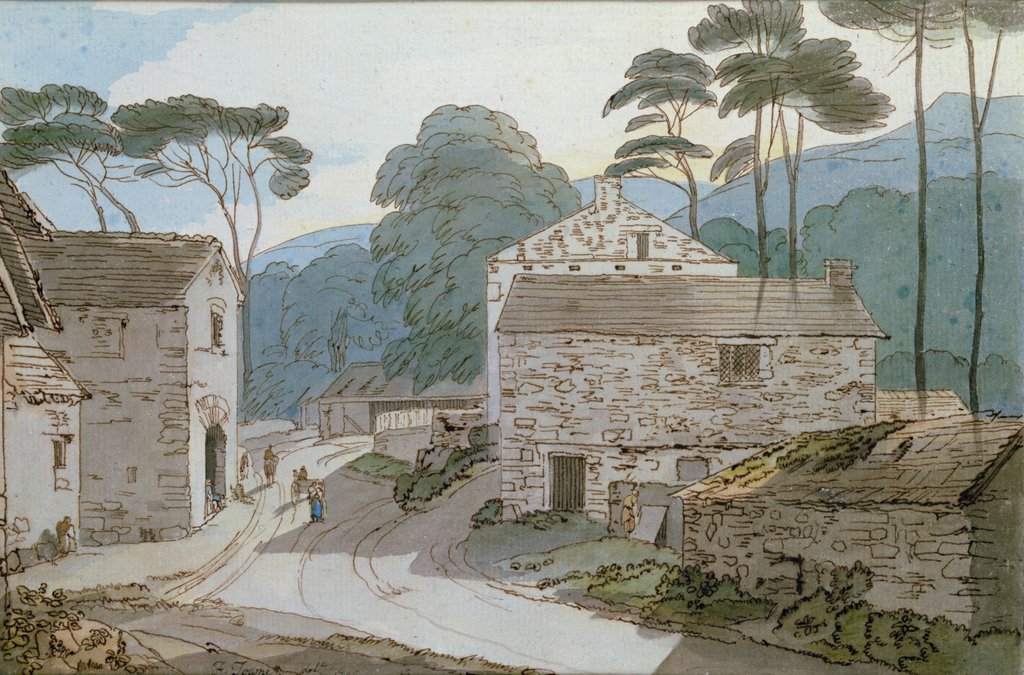 Detail of Ambleside at the Head of Lake Windermere by Francis Towne