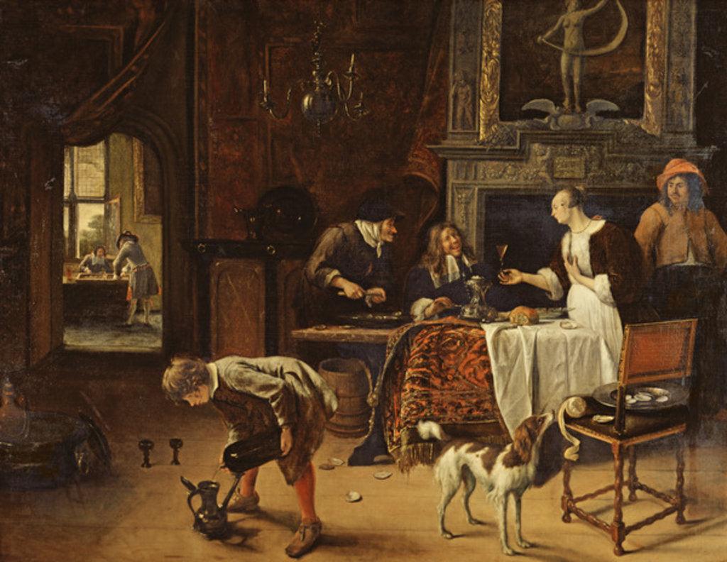 Detail of Easy Come, Easy Go, 1661 by Jan Havicksz. Steen