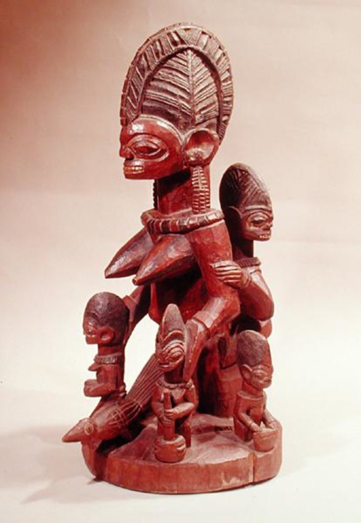 Detail of Mother and children by Culture Yoruba