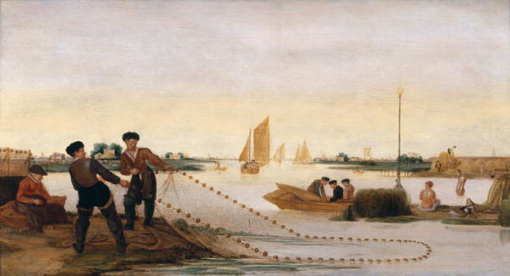Detail of Two Fishermen Pulling in their Nets by Arent Arentsz