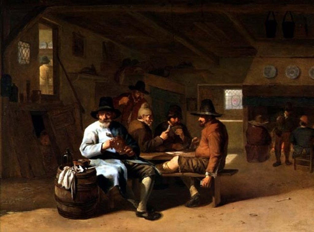 Detail of A Tavern Interior with cardplayers, 17th century by Job Berckheyde