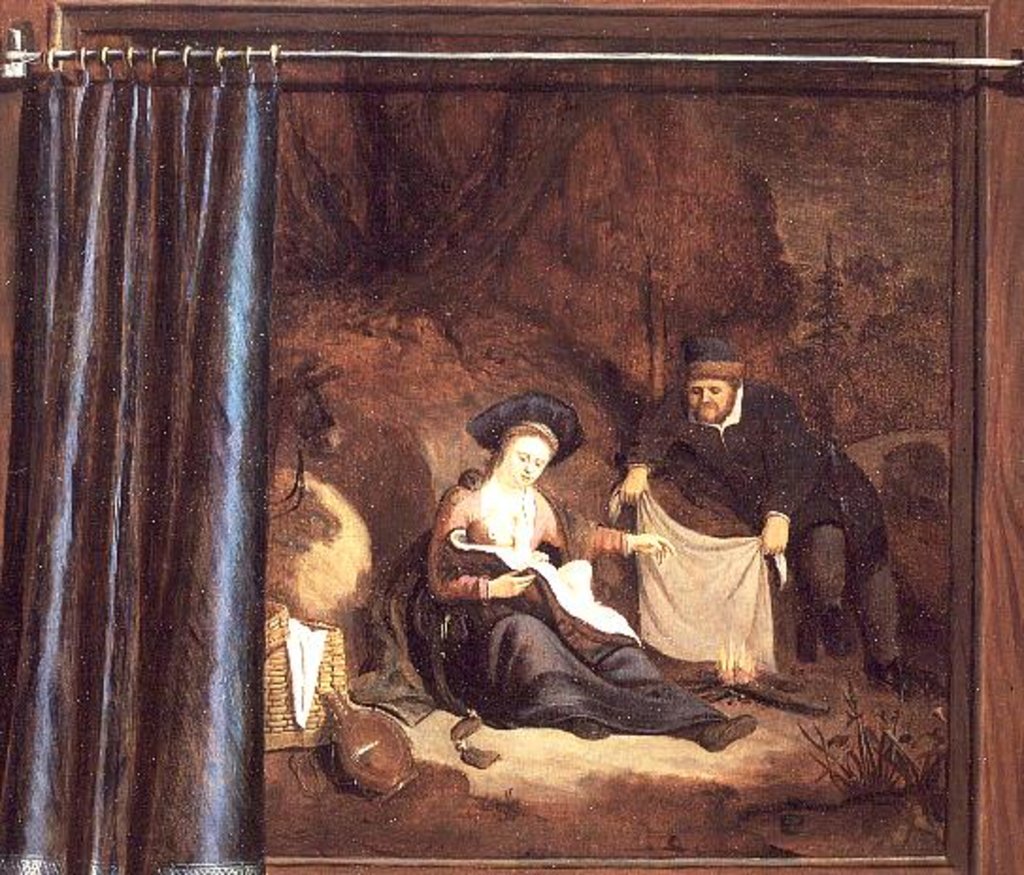 Detail of A trompe l'oeil of The Rest on the Flight into Egypt, 17th century by Abraham de Pape