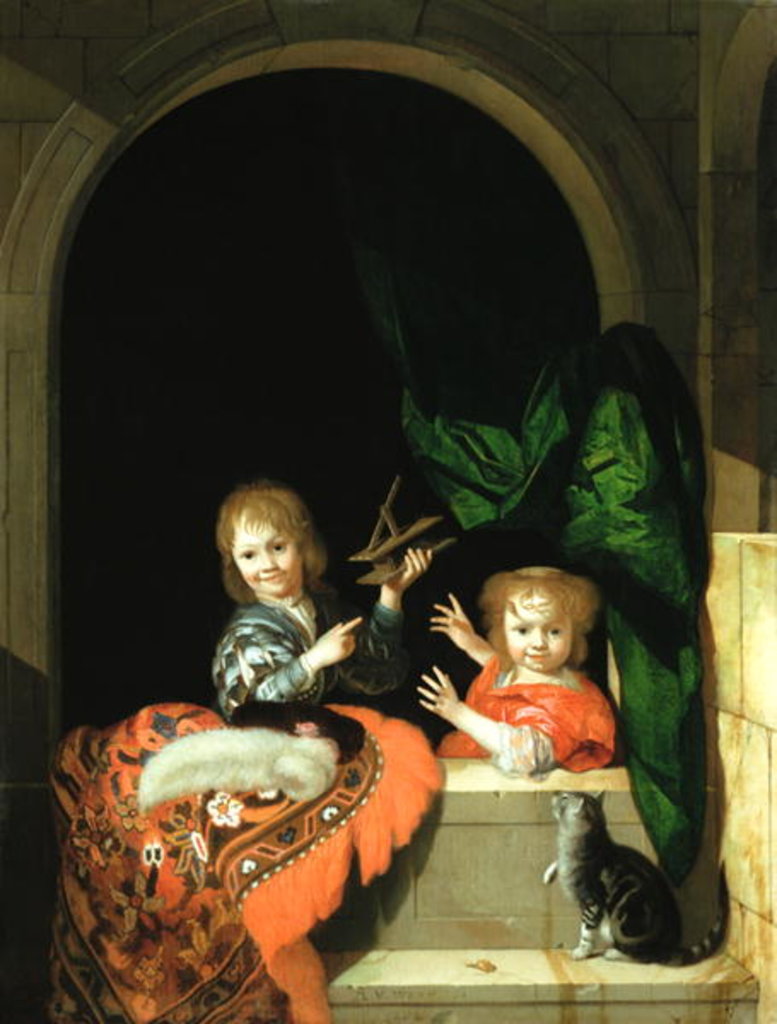 Detail of Two Children with a Mousetrap, 1692 by Adriaan van der Werff