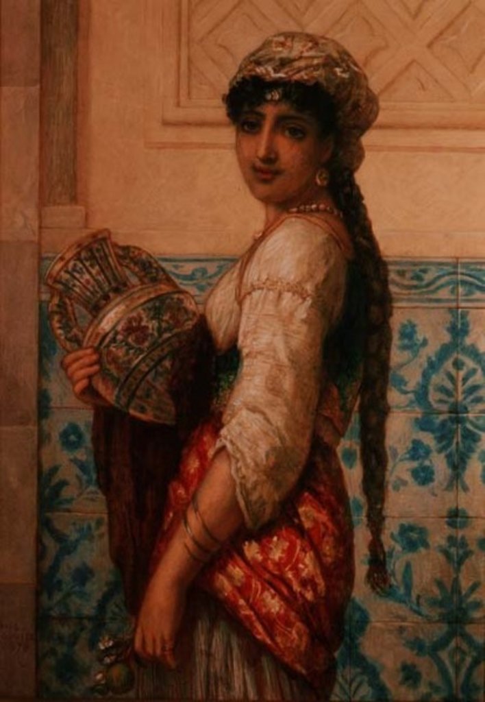 Detail of The Water Carrier by Augustus Jules Bouvier