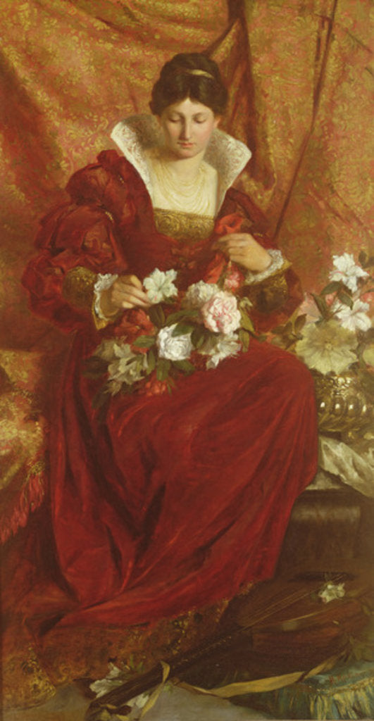 Detail of A Lady arranging flowers by Hubert von Herkomer