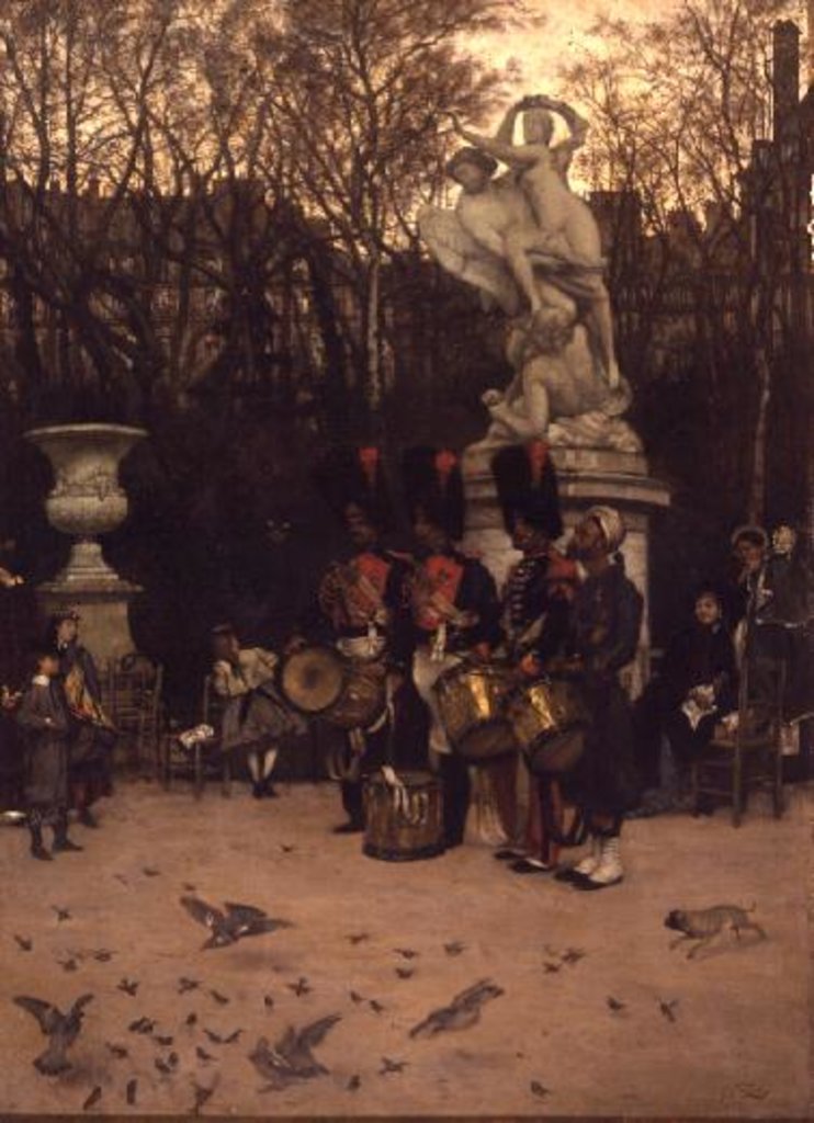 Detail of Beating the Retreat in the Tuileries Gardens, 1867 by James Jacques Joseph Tissot