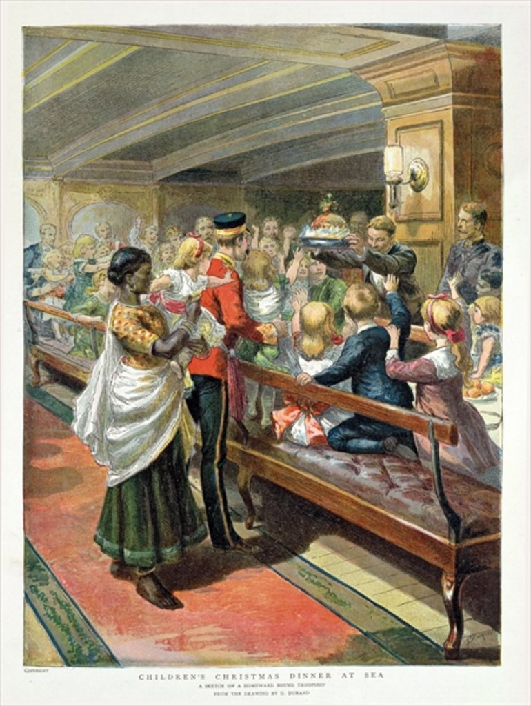 Detail of Children's Christmas Dinner at Sea from the Graphic Christmas Number, 1889 by Godefroy Durand