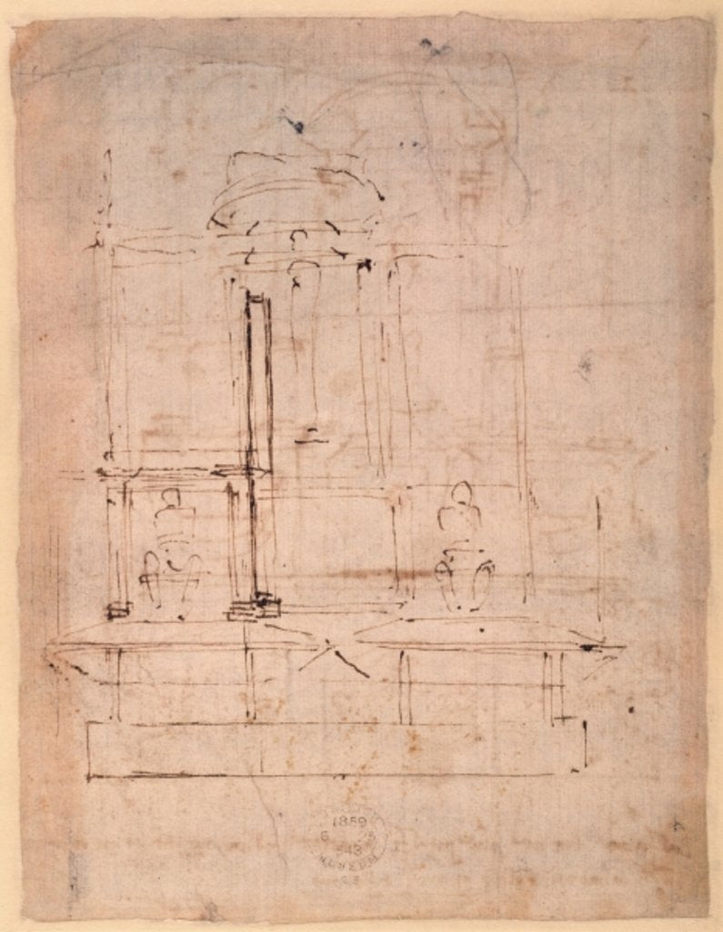 Detail of Design for the tomb of Pope Julius II by Michelangelo Buonarroti