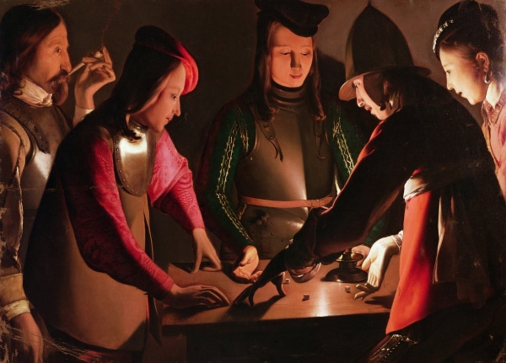 Detail of The Dice Players, 17th century by Georges de la Tour