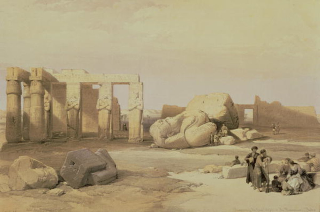 Detail of Fragments of the Great Colossus, at the Memnonium, Thebes, 1937 BC by David Roberts