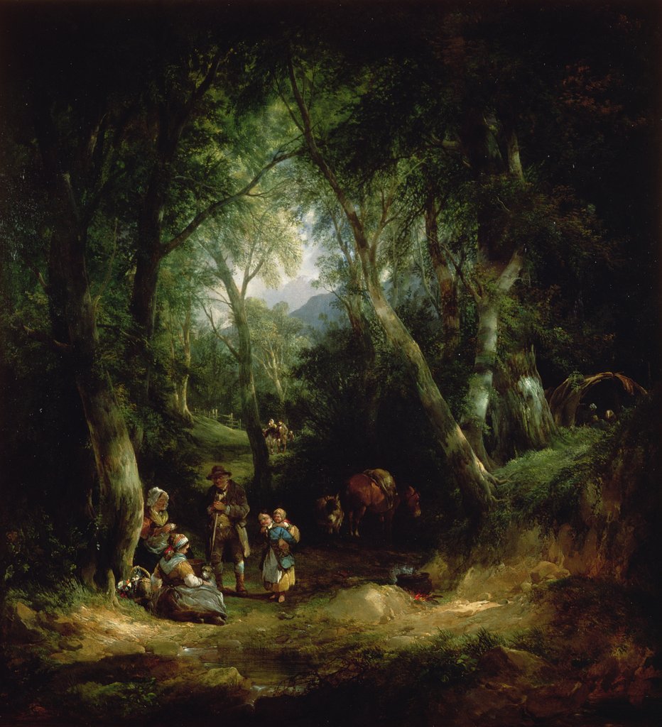 Detail of Gypsy Encampment in the New Forest, 19th century by William Snr. Shayer