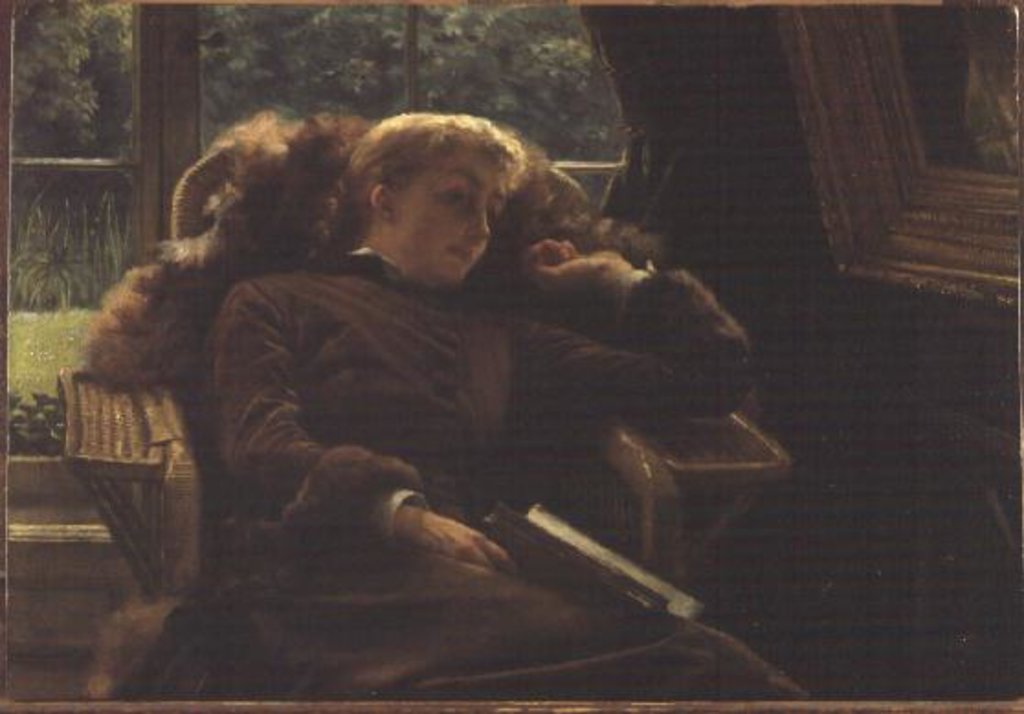 Detail of Reverie: Mrs.Newton reclining in a chair by James Jacques Joseph Tissot