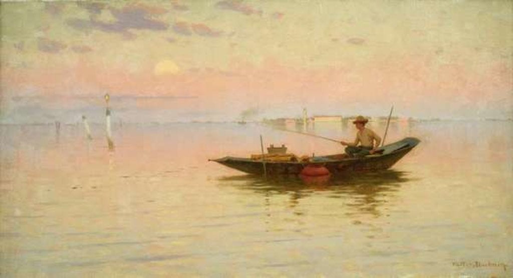 Detail of Fishing on the Lagoon, Venice, c.1890 by Walter Blackman