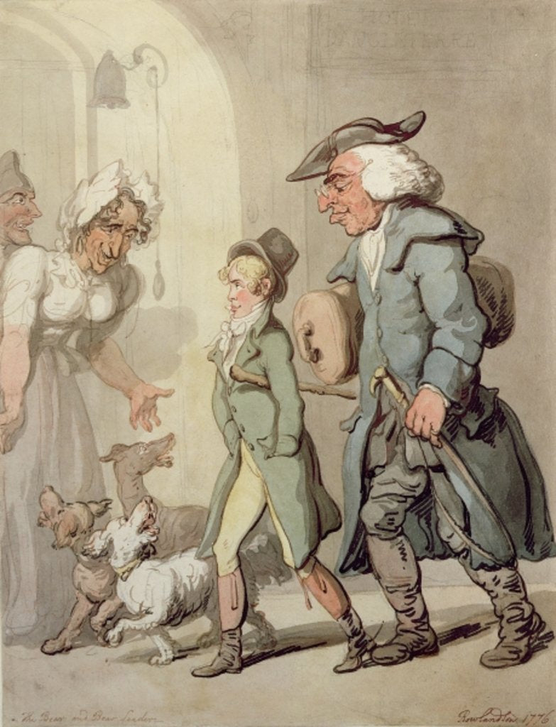 Detail of The Bear and Bear Leader - passing the Hotel d'Angleterre, 1776 by Thomas Rowlandson